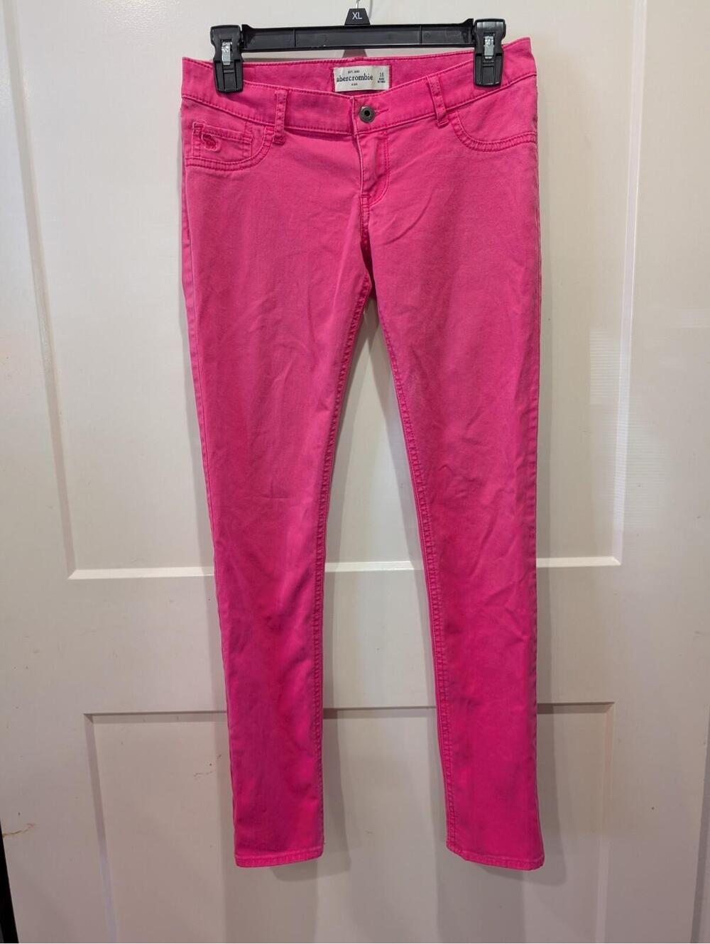 Abercrombie Kids Skinny Jeans 16 Pink Low Rise Stretch
